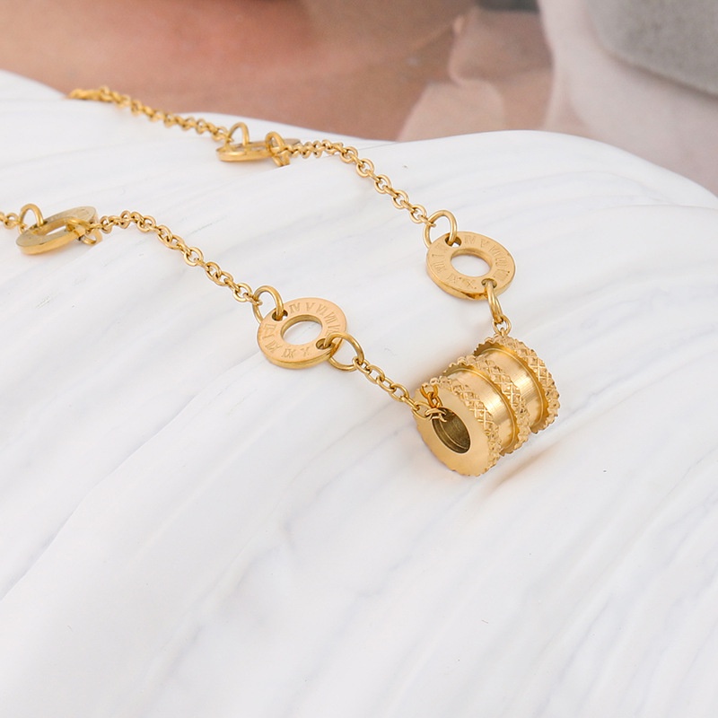 Lắc tay titan nữ không gỉ mạ vàng 18k thiết kế đơn giản thời trang phong cách ins hàn quốc