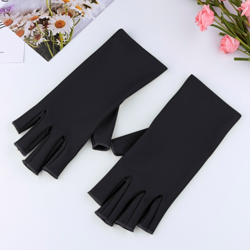 Găng Tay Gel Uv Không Ngón Chống Tia Uv Ngắn Và Dài