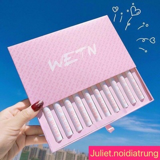 Set 10 cây son kem wetn lip gloss vỏ hồng xinh xắn