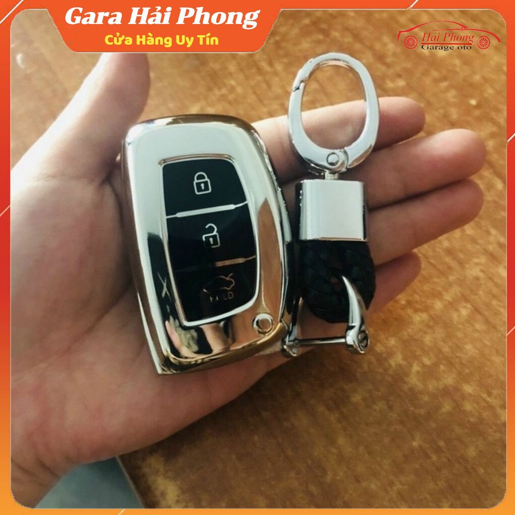 Bao ốp chìa khóa mạ crom Hyundai I10 - Elantra - Tucson bản thông minh - I10 chìa bật , tặng quà móc thất lạc