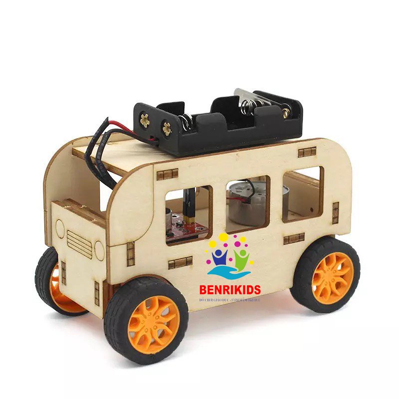 Đồ Chơi Stem - Xe Bus Điều Khiển Bằng Âm Thanh Lắp Ghép Bằng Gỗ Theo Phương Pháp Stem Steam