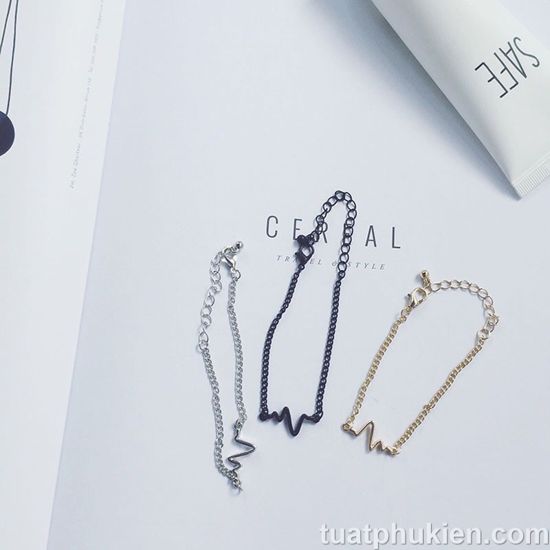 Lắc tay hình Zigzag sành điệu nhiều màu
