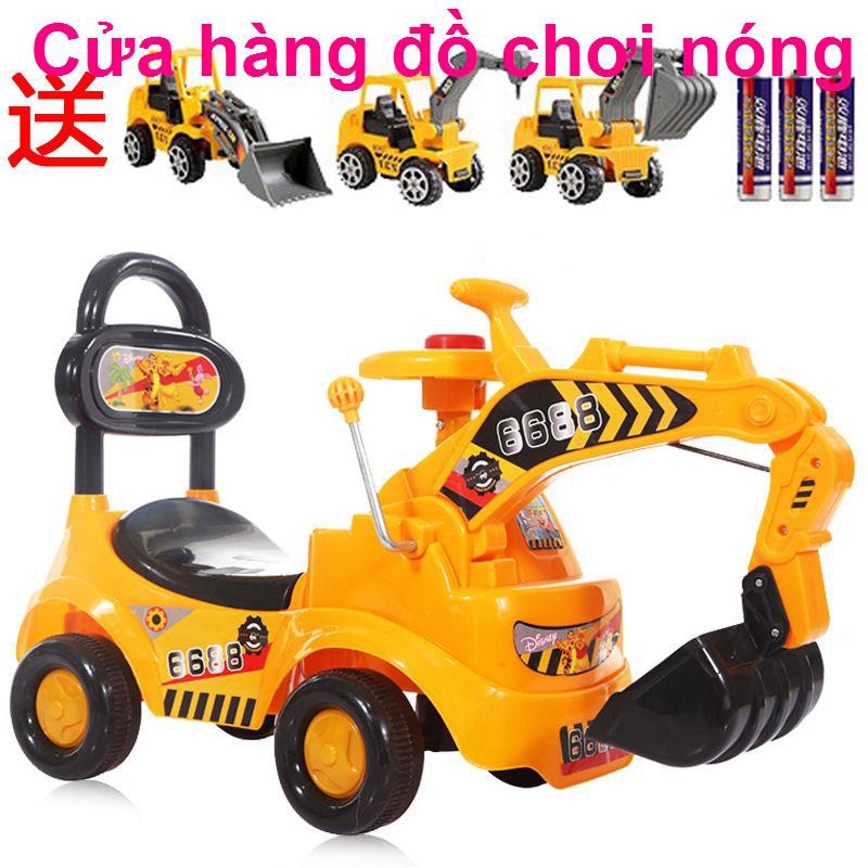 Có thể đi xe tay ga cỡ lớn, máy xúc trẻ em nhạc, xúc, ô tô xoắn, ngồi trên đồ chơi, kỹ thuật, phiên bản nâng c