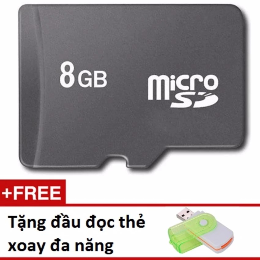 Thẻ nhớ Micro SD 8G tặng 01 đầu đọc thẻ xoay đa năng