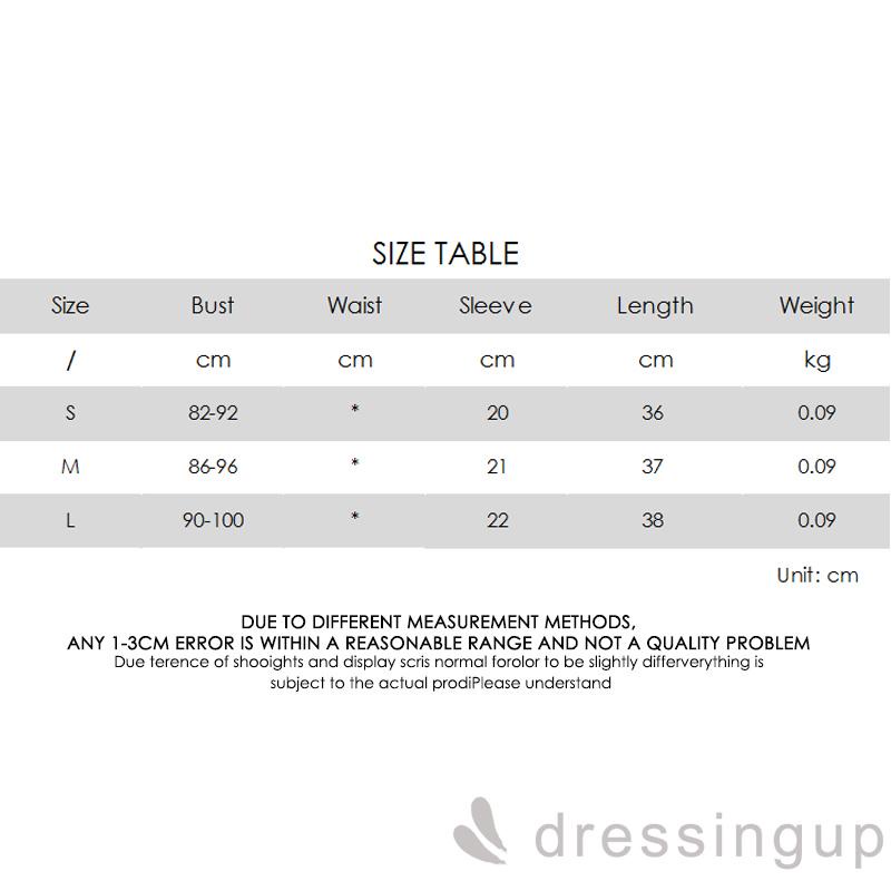 DRESSINGUP-Áo ngắn tay màu sắc đơn giản thiết kế thời trang