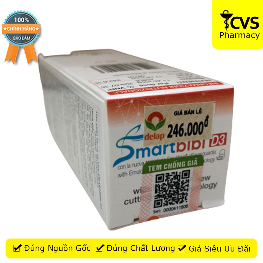 Siro SMARTBIBI D3 Chai 30ml - Bổ Sung Vitamin D3 - Cvspharmacy