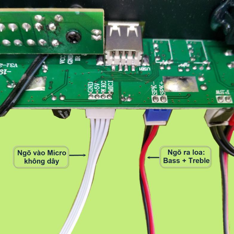 Mạch loa kéo dùng Pin sạc 18650 7V4 IC HY2110A loa kéo 2,5 tấc - 2 tấc