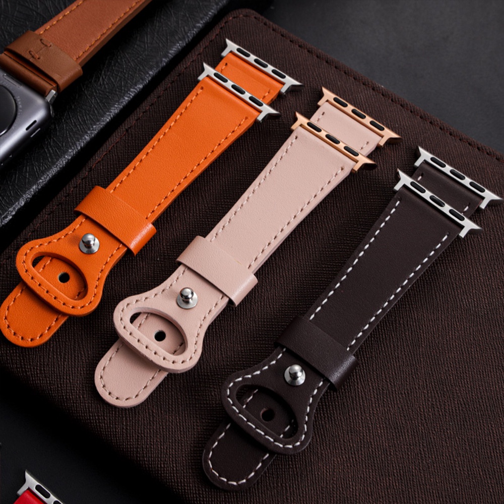Dây Đeo Da Bò 100% Cho Đồng Hồ Thông Minh Apple Watch 7 6 SE 5 4 45/44/42mm 38/40/41mm