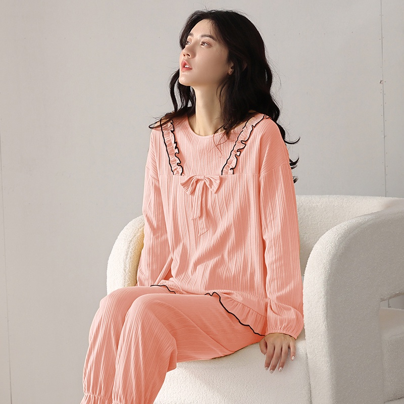 [ẢNH THẬT] Đồ bộ Thu Đông nữ mới nhất, vải cotton 100% mềm mại thoáng khí, màu hồng tôn da, họa tiết và thiết kế độc | BigBuy360 - bigbuy360.vn