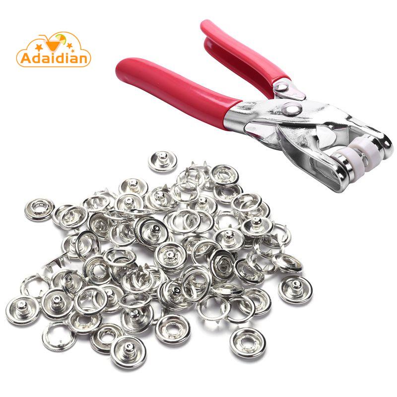 Bộ Kìm Bấm Nút Kèm 20 Nút Đồng Trắng Chất Lượng Cao
