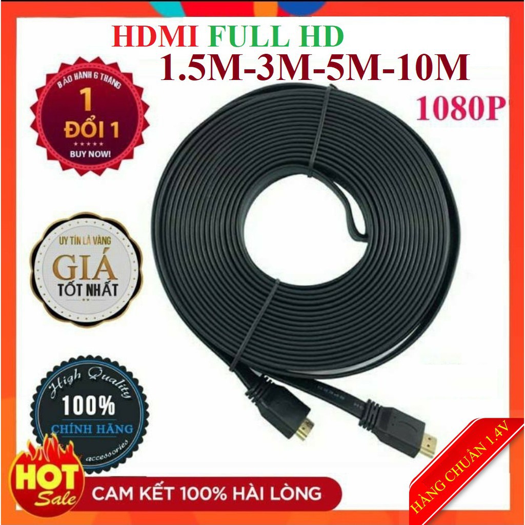 [Hàng Tốt]Dây Cáp HDMI Dẹp 1.5m 3m 5m Dây cáp kết nối cổng HDMI 2 đầu tốt