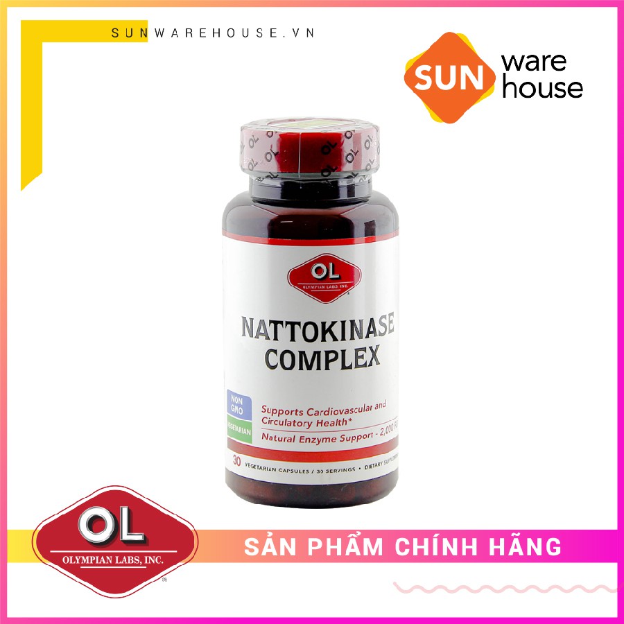 Viên Uống Hỗ Trợ Tránh Tai Biến Mạch Máu Não Olympian labs Nattokinase Complex 30 Viên