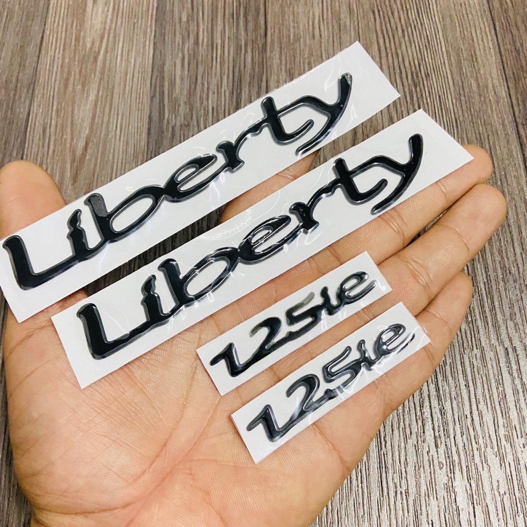 Bộ sưu tập tem chữ LIBERTY 125, 150ie, tem như ZIN theo xe chất liệu nhựa dẻo tân trang xe máy như mới (2 màu lựa chọn)