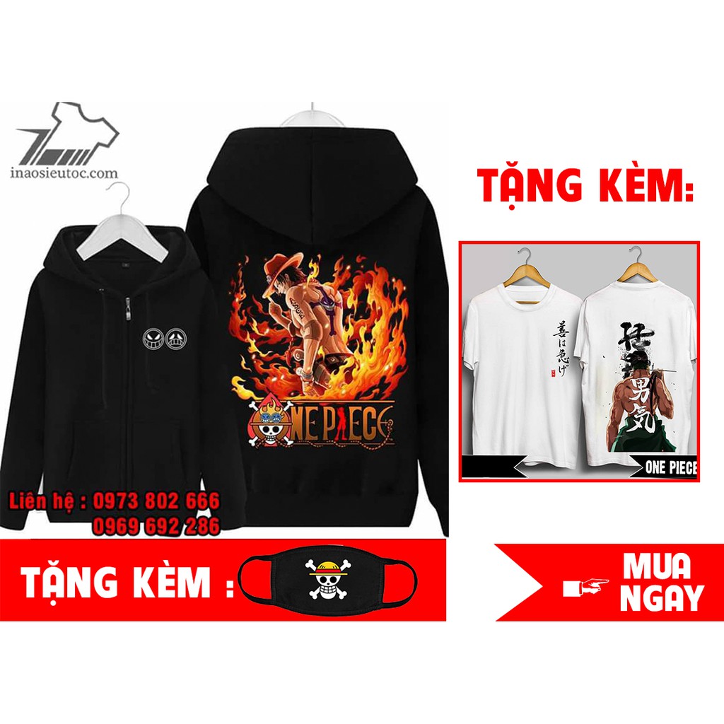 [KM Khủng ] Áo khoác in hình ACE | ÁO ONE PIECE  giá siêu rẻ nhất vịnh bắc bộ