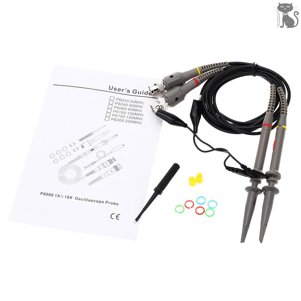 COD☆ P6060 60MHZ X10 X1 Probe Oscilloscope Probe Kit Oscilloprobe Oscilloscope Sonde