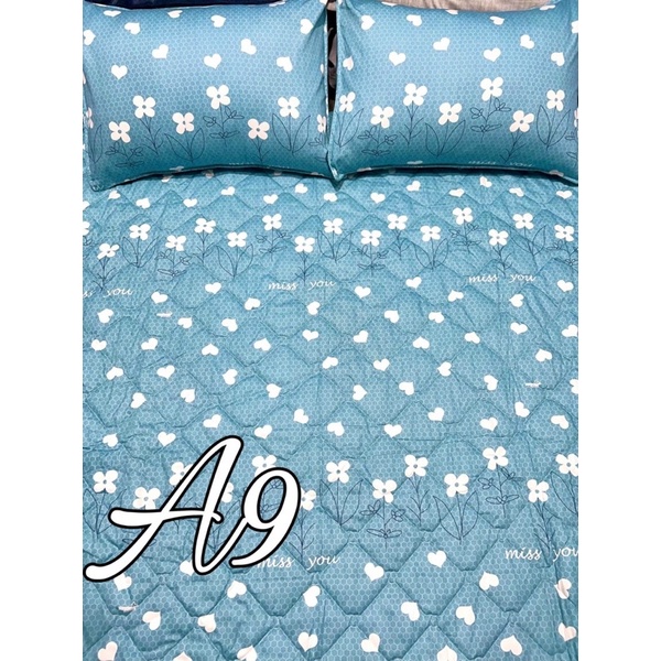 Drap Cotton 100%, ga trãi giường cao cấp chất vải dày dặn in logo chuẩn CTY mẫu Tim xanh