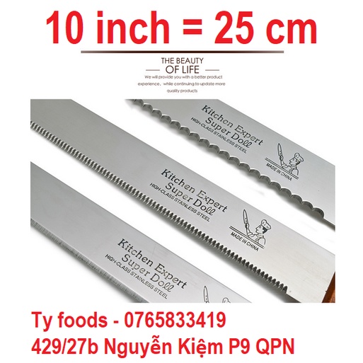 Dao răng thô (thưa)  trẻ phẳng cắt bánh ,bánh bông lang, bột size 12 inch = 30 cm 10inch = 25 cm
