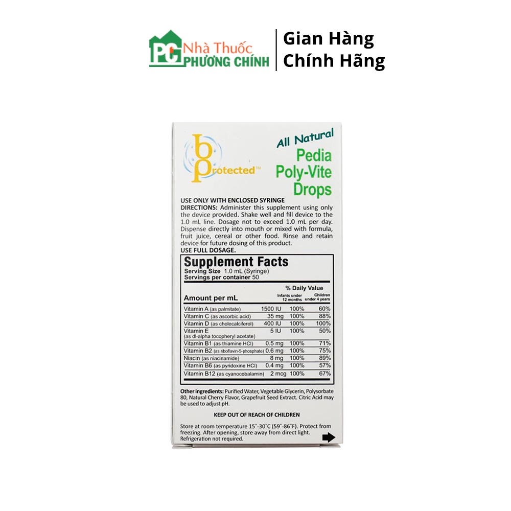 Vitamin Tổng Hợp Cho Trẻ Biếng Ăn Pedia Poly-Vite Drops - Bổ Sung Vitamin A &amp; Vitamin D Giúp Hấp Thu Canxi , Sáng Mắt