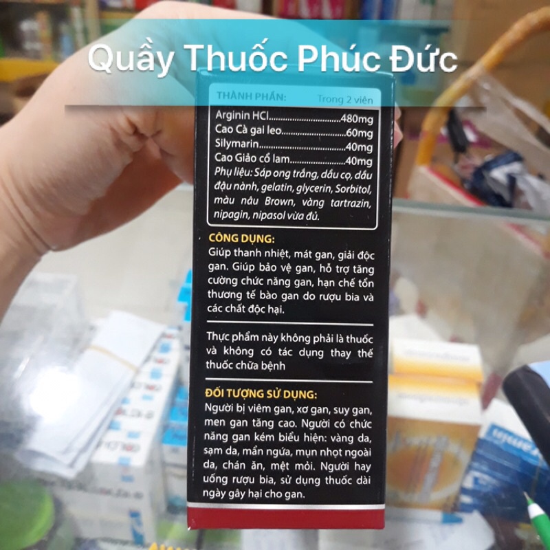Arginine L 900 hỗ trợ giải độc gan ,mát gan ,men gan cao hộp 60 viên