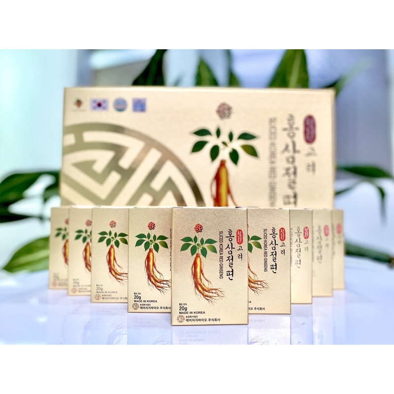 Hồng Sâm Thái Lát Tẩm Mật Ong HG BIO Korean Red Ginseng Sliced Hàn Quốc Hộp Giấy 200gr