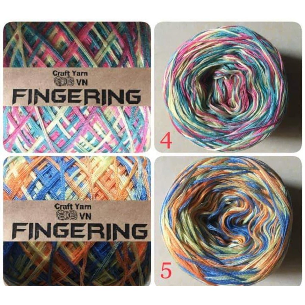 Sợi Fingering màu loang