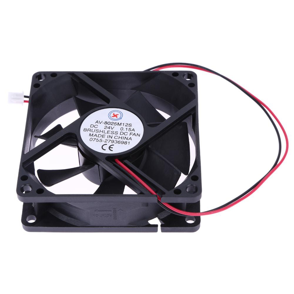 Deceble 8025S 24V Brushless DC 7 Blade 2 Wires Cooling Fan 80x80x25mm