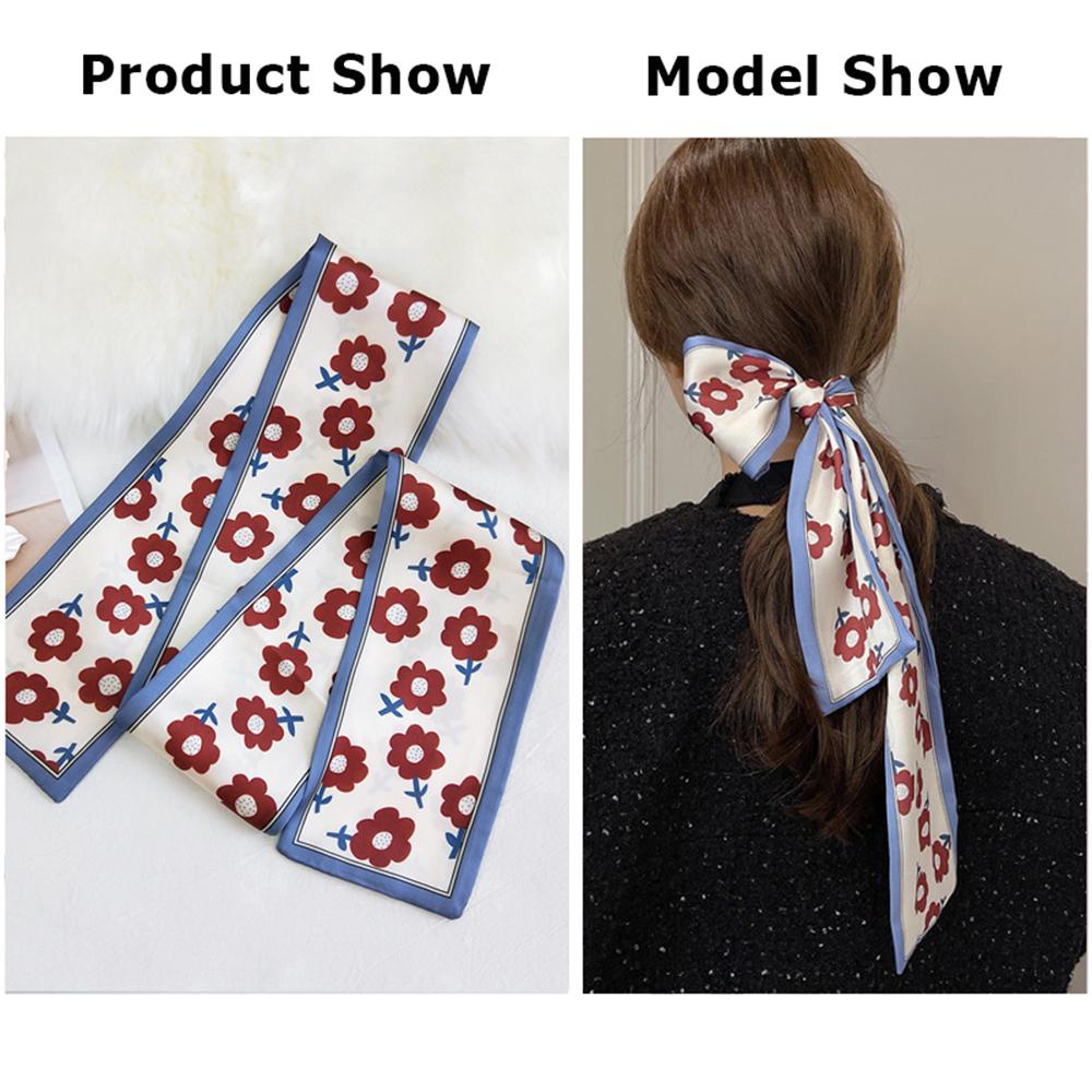 Dây Cột Tóc Đuôi Ngựa Phối Nơ Giá Đỡ Phong Cách Retro Thanh Lịch