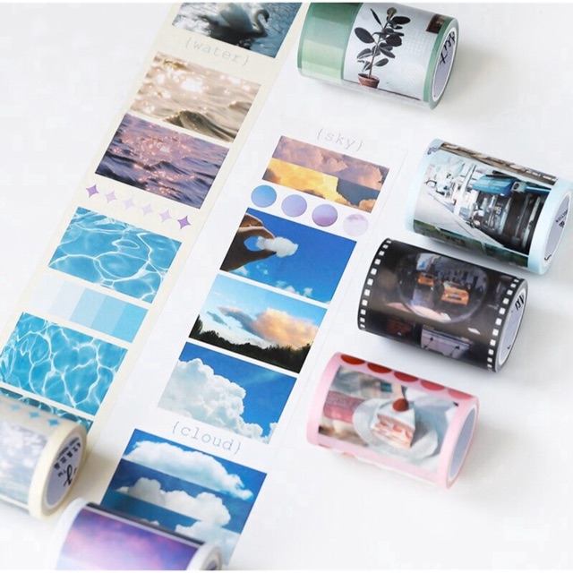 (Chiết theo chu kỳ) 6 mẫu băng dính washi tape chủ đề cuộc sống đầy sắc màu