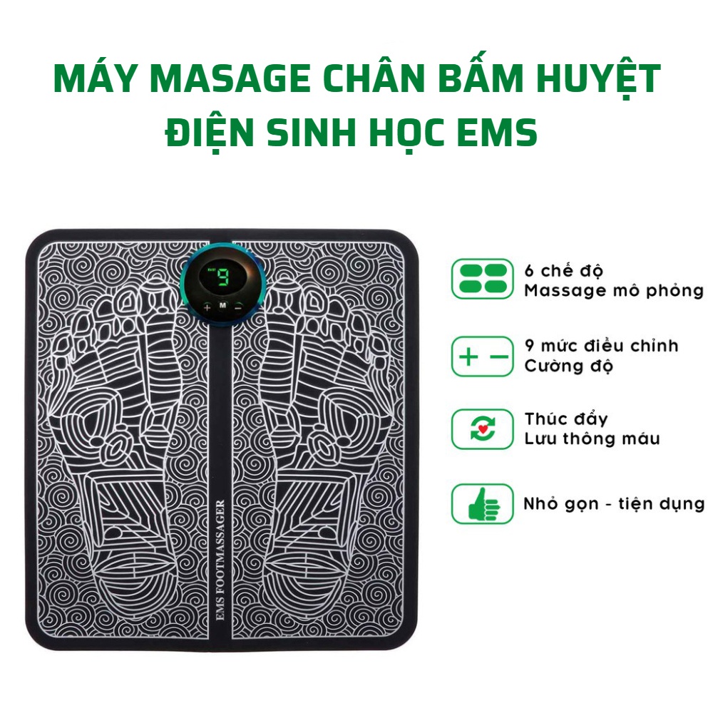 Máy Massage Chân, Thảm Massage Điện Xung EMS Cao Cấp Có màn Hình Hiển Thị