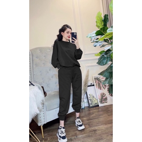 Set bộ thu đông tay dài ủ kem form rộng dày dặn ❤Khuất Yến Bigsize❤chất len gạo Hàn cao cấp trẻ trung thoái mái