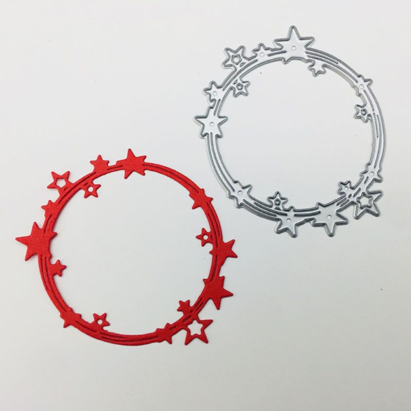 Khuôn Cắt Giấy Kim Loại Hình Ngôi Sao / Hình Tròn Xinh Xắn Thẻ