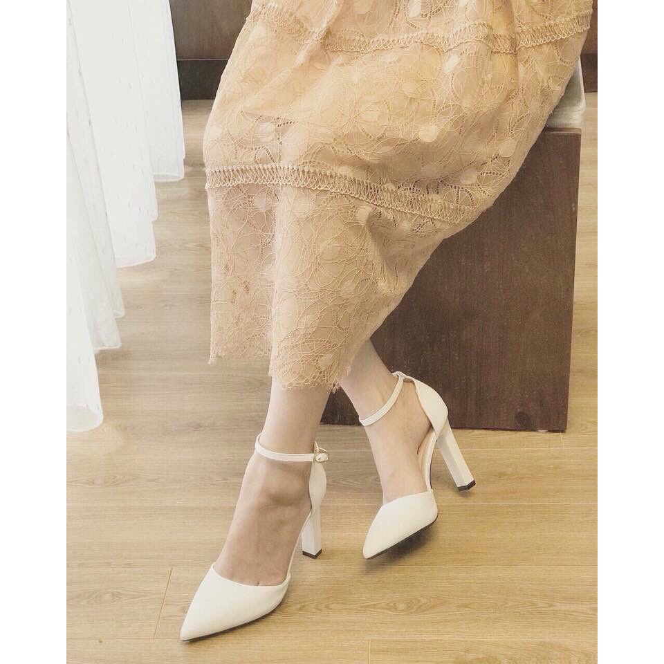 Guốc cao gót bít mũi 8p UYÊN OLIVER SHOES mã H81