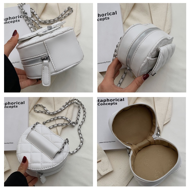 Túi Đeo Vai Hình Trái Tim Phối Dây Xích Thời Trang Mùa Hè 2022 Cho Nữ