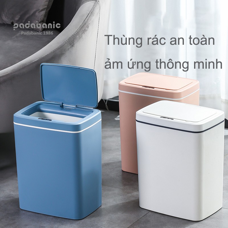 Padabanic USB Thùng Rác Thông Minh Cảm Ứng Tự Động Đóng Mở Tiện Lợi Vệ Sinh An Toàn