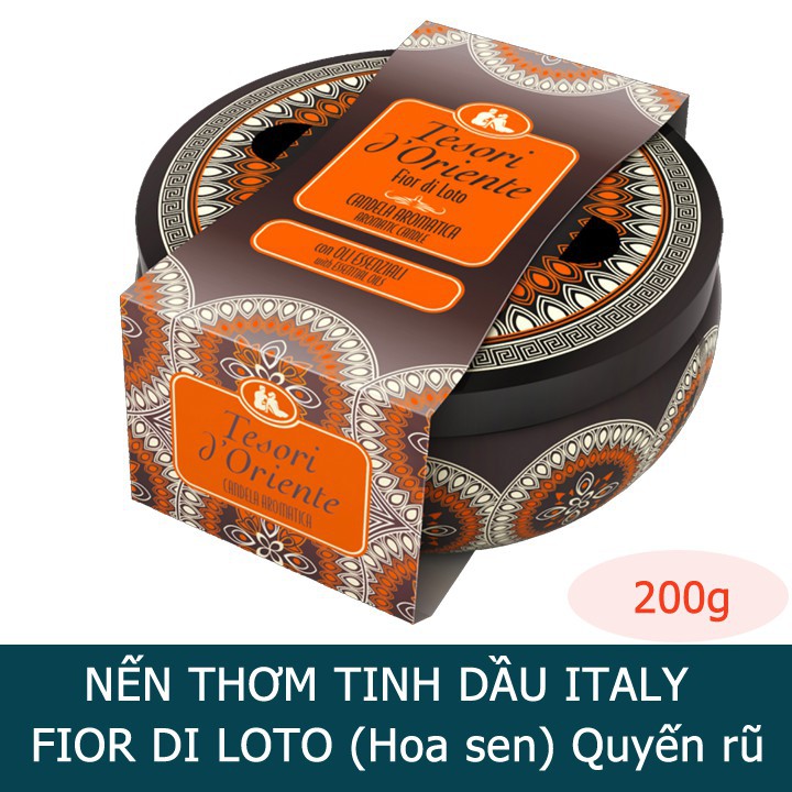 (HÀNG CHÍNH HÃNG) Nến thơm Tesori D' Oriente hương hoa sen ngọt ngào 200g - ITALY