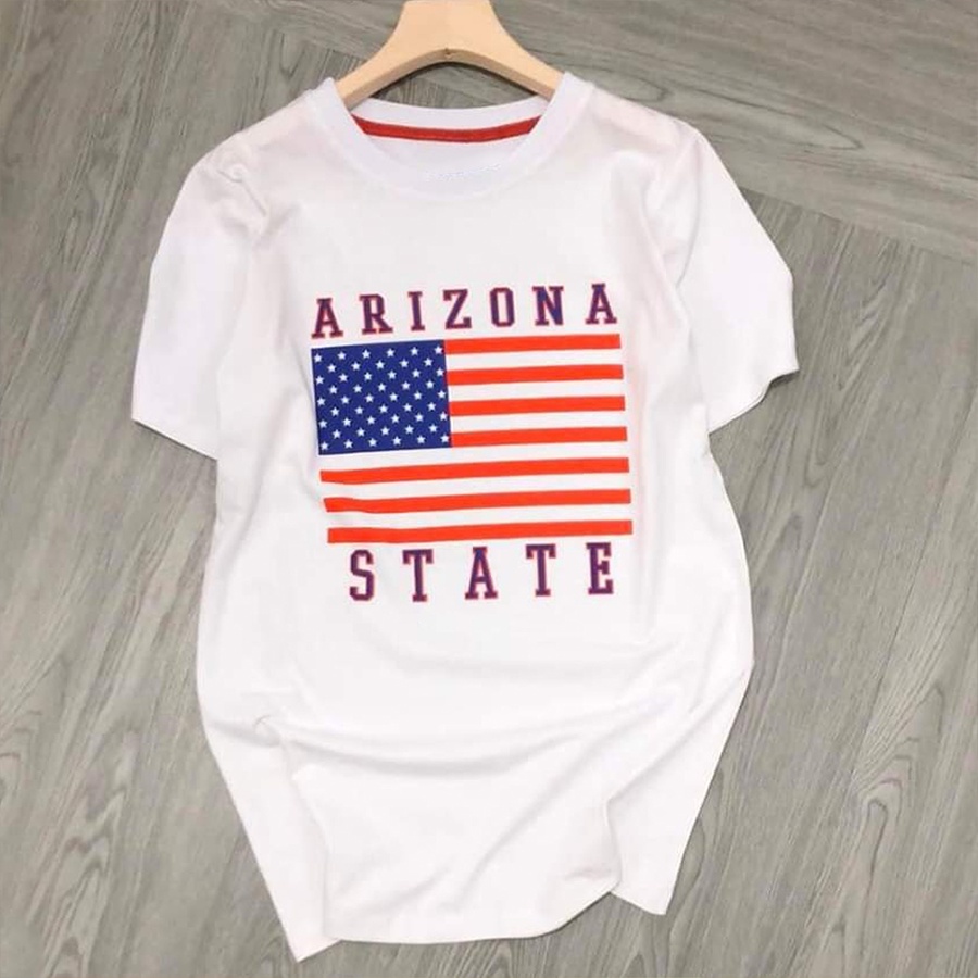 Áo thun tay ngắn nữ cao cấp mẫu cờ phôi chữ arizona state hàng đẹp