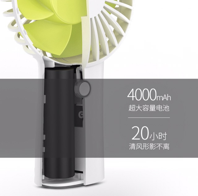 Quạt mini cầm tay pin 4000mAh thời gian dùng 20 giờ