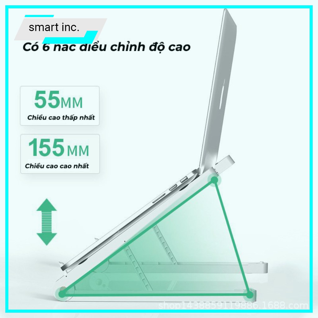 Kệ Đế Tản Nhiệt Laptop Gập Xếp Gọn 🚀FREESHIP🚀 Bàn Giá Đỡ Quạt Làm Mát Laptop Macbook Khung Hợp Kim Chịu Lực Cao Cấp