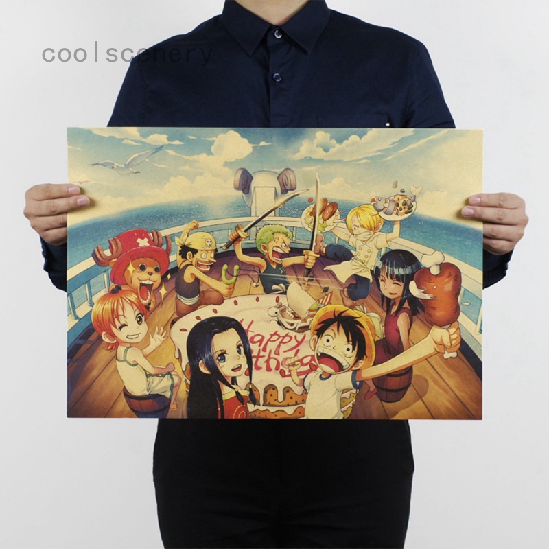 Poster Treo Tường In Hoạ Tiết Phim Hoạt Hình One Piece