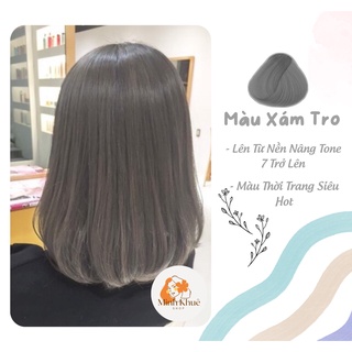 thuốc nhuộm tóc màu xám tro + tặng kèm trợ nhuộm