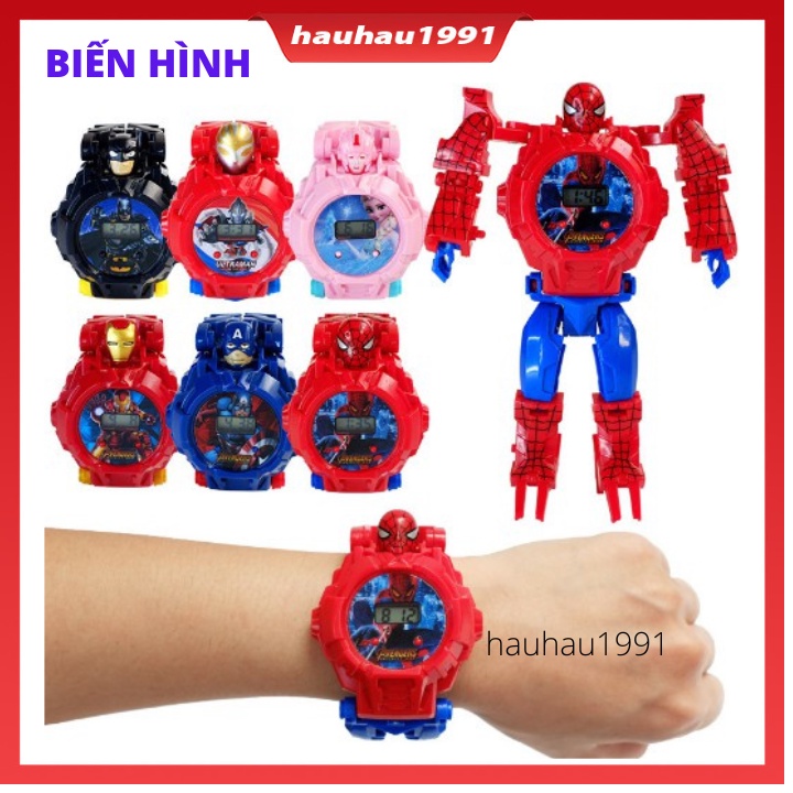 Đồng Hồ Siêu Nhân Biến Hình Các Nhân Vật Siêu Anh Hùng Venger / Elsa Đeo Tay Cho Bé Trai/ Bé Gái, Bảo Hành 12 Tháng