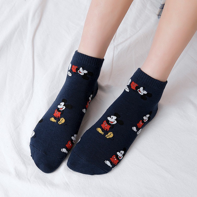 Tất unisex Hàn Quốc hoạt hình Mickey cổ thấp TN89