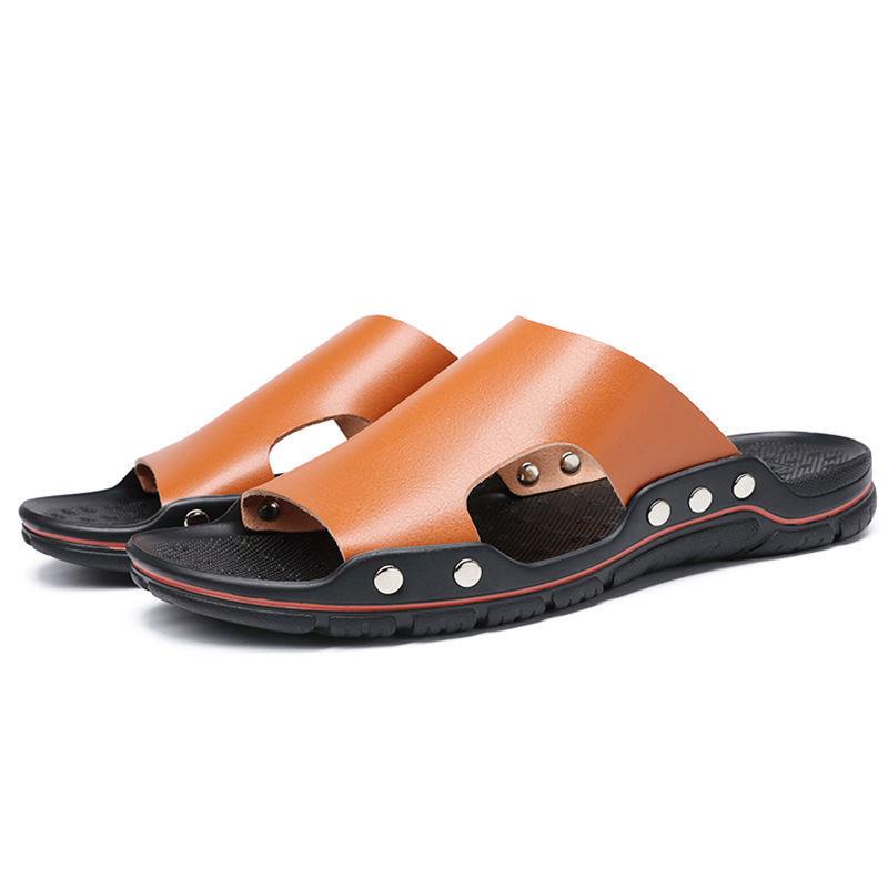 Dép Da Bò Chống Trượt Phong Cách Hàn Quốc Thời Trang Mùa Hè Cho Nam
