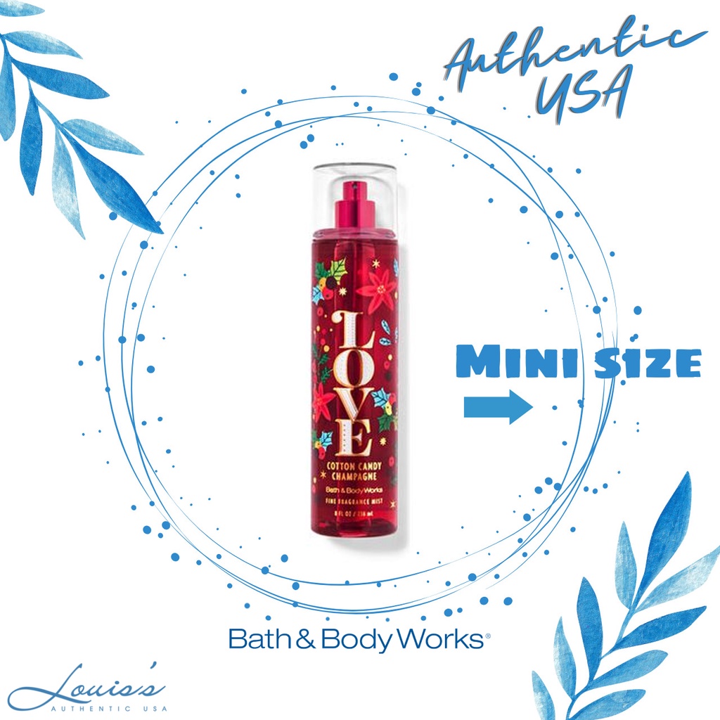 LOVE Cotton Candy Champagne (ngọt - Noel 2021) - Body mist / Xịt thơm toàn thân Bath & Body Works Mỹ