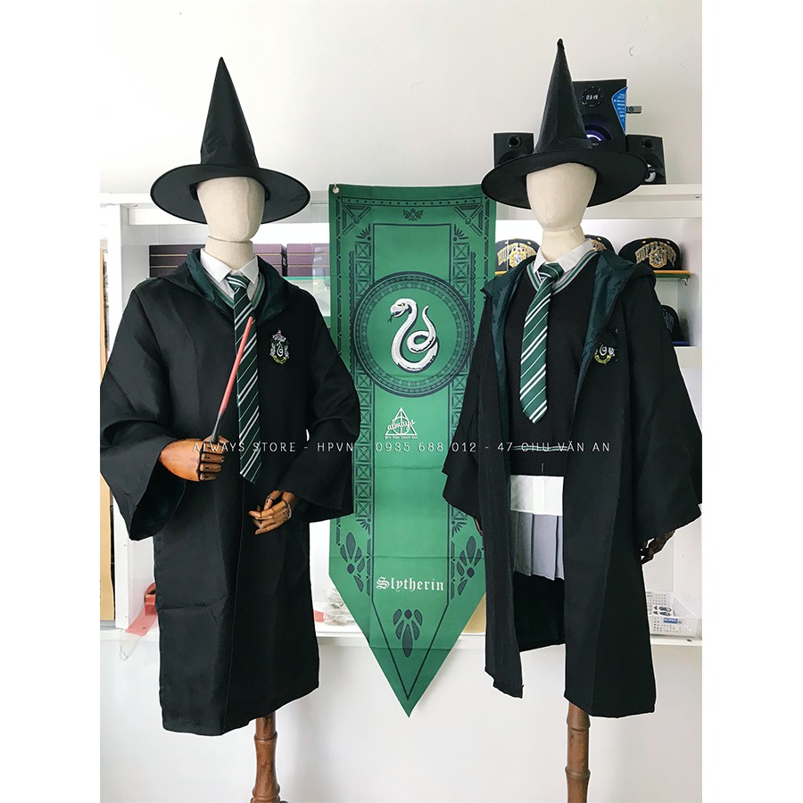 Áo choàng Harry Potter nhà Slytherin Nam/nữ - Trang phục Phù thuỷ hoá trang Harry Potter - Chuẩn hàng ALWAYS Store