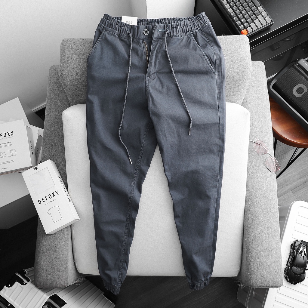 Quần jogger nam, quần jogger kaki nam DEFOXX lưng thun màu bò 211103