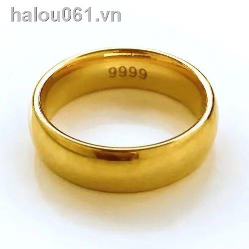 Nhẫn Mạ Vàng Trơn 6666 Bóng Phong Cách Việt Nam Nữ