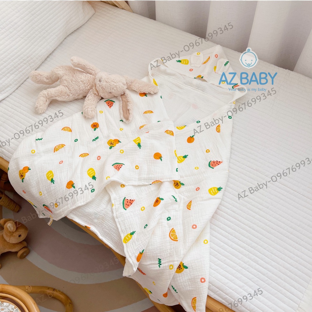 Áo choàng - Khăn choàng vải xô 6 lớp dày dặn, siêu mềm mại cho bé - AZ Baby