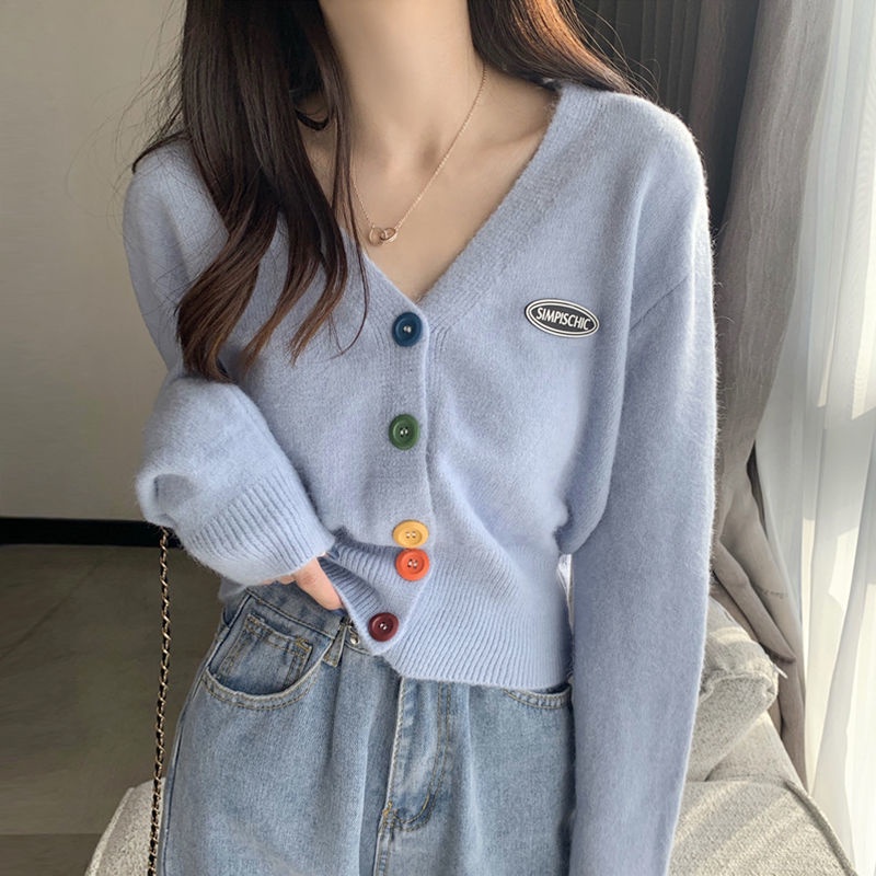 Áo len cardigan cổ tim cài cúc dáng rộng thời trang cho nữ 6 color | BigBuy360 - bigbuy360.vn