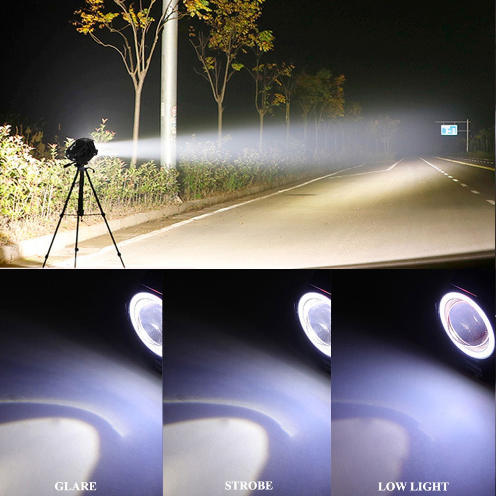 Đèn pha Angel Eyes LYMOYO 12V-80V gắn trước xe máy